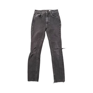 Rag & Bone Women's High Rise Skinny Ankle Jeans Rock w/ Holes Distressed Size 23